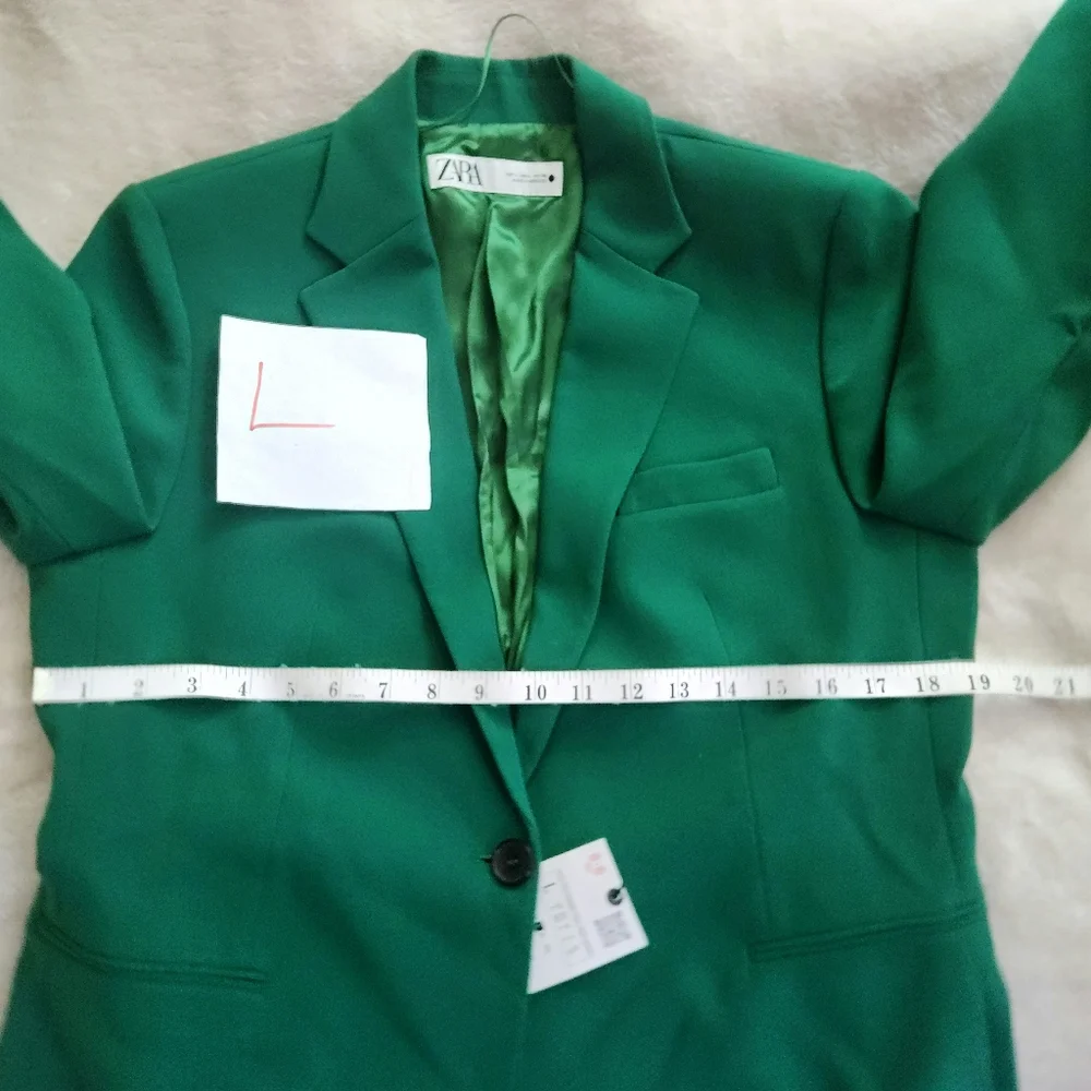Zara Emerald Green Single-Button Blazer - Picture 5 of 14